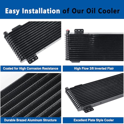 LokoCar Low Pressure Drop Transmission Oil Cooler LPD47391 40,000 GVW Black