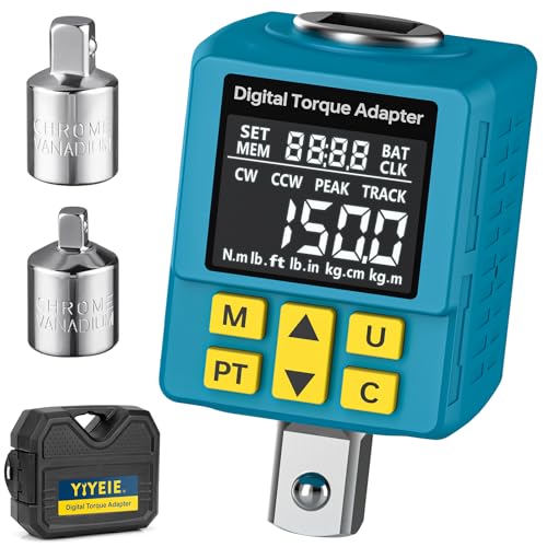 1/2" Digital Torque Adapter, (±1% Accuracy, 7.4-150Ft-lb) Digital Torque Wrench Adapter for Auto, with Upgrade Color Display, Versatile Meter - Smart Alert | Peak/Track | Preset | Store/Delete(203N.m) - size: 7.5-150 Ft-lb/10-203 Nm