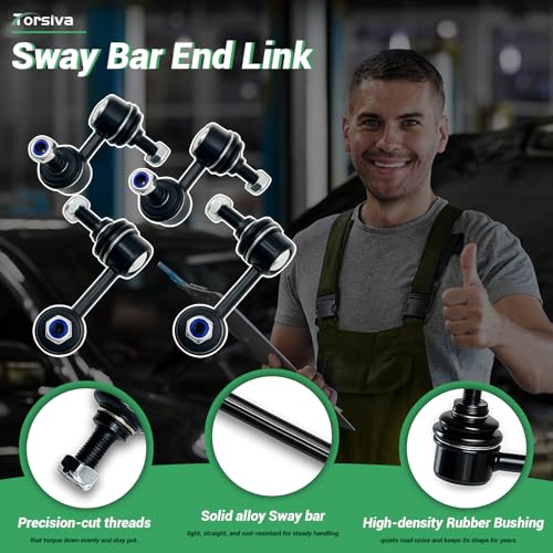 4Pc Front Rear Stabilizer Sway Bar End Links Fit for Honda 2001 2002 2003 2004 2005 Civic, Compatible With Acura 2001 2002 2003 2004 2005 EL K90452+K90453 K90454+K90455 - size: 4PC-K90452 K90454