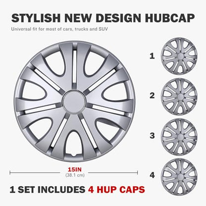 15inch Wheel Guards – (4 Pack) Hubcaps for Car Wheel - color: 5082-Lacquer-15