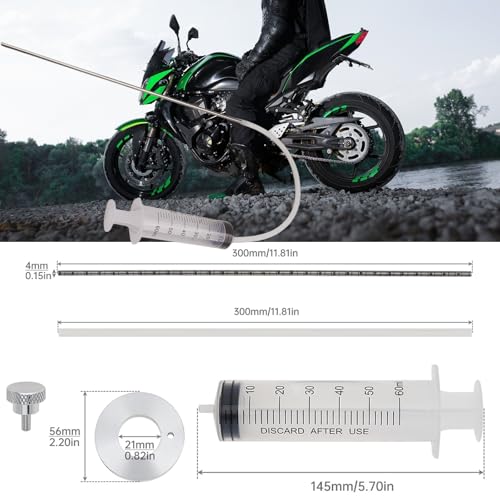 Fork Service Tool Kit, Universal Motorcycle Fork Tool with Fork Spring Compressor/Fork Oil Level Tool/Damper Rod Bleed Tool/Cleaning Towel