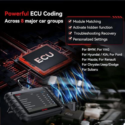 iCarsoft Bidirectional Scan Tool CR Max OBD2 Diagnostic Scanner for Most Vehicles Full System 50 Resets All Active Tests ECU Coding Battery Registration Lifetime Free Updates CAN FD Supported - size: 7'' Large
