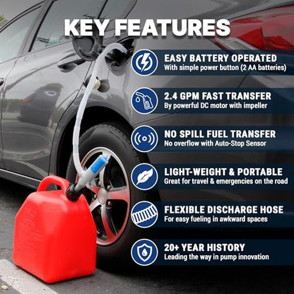 TERA PUMP Automatic Portable Battery Operated Water/Fuel Transfer Pump - style: Basic Stick Pump (AA)