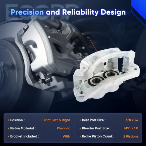 ECCPP 18-B4791 18-B4790 Front Left & Right Disc Brake Caliper Assembly - size: Front[18-B4791 18-B4790]