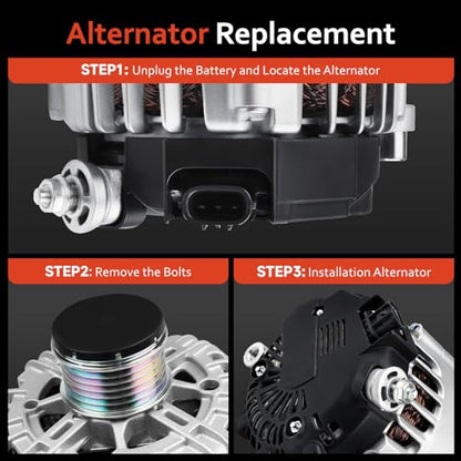 New Alternator Fit for L4 2.5L Nissan 2007-2012 Altima, 2007-2012 Sentra, 2011-2013 Rogue, 2014 2015 Rogue Select, Replacement for 11258, 23100-JA02A, TG12C032, AVA0074, TG12S217, 11258N
