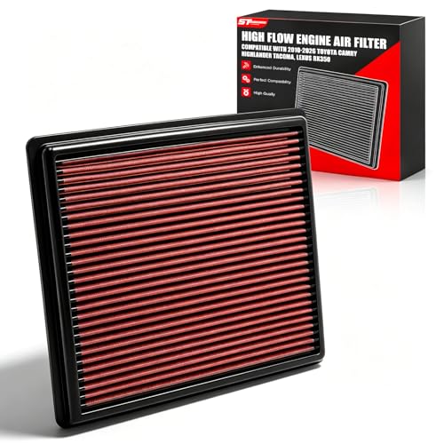 High Flow Engine Air Filter Reusable Performance Automotive Replacement Air Filters Compatible with 2010-2026 Toyota Camry Highlander Tacoma Lexus RX350 Replacement for 33-2443