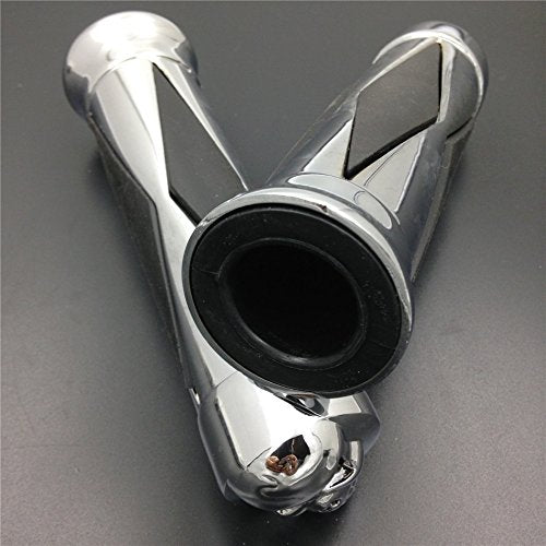 XKMT-1" 25mm Skull Diamon Grip Compatible with H-D Sportster Dyna Softail Bobber Chopper 1970-2012 1" [B00YWBQQSS]