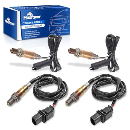 Maxfavor 4Pcs Upstream and Downstream O2 Oxygen Sensor Replacement for 2005 2004 BMW 525I 530I 325CI 325I 330CI 330I X3 L6 2.5L 3.0L Auto Trans M54 Engine 234-5137 X2 234-4473 X2 02 Sensor