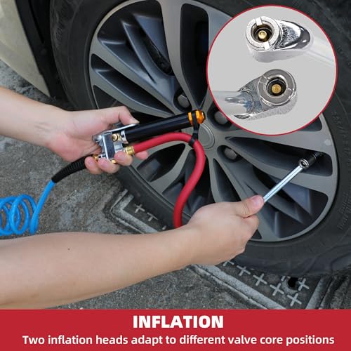 Bayonet-Style Tire Inflator with Pressure Gauge, 20-120 PSI, 1/4’’ NPT Inlet - size: 1/4'' NPT inlet