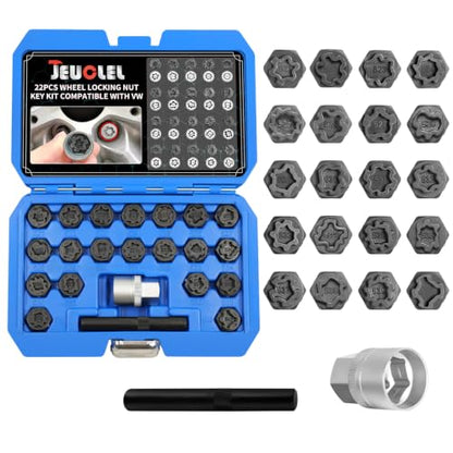 22PCS Wheel Locking Nut Key Kit Compatible with VW VAG Volkswagen - size: Kit 22 pieces