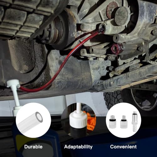 Fluid Pump for Standard Quart Bottles, Car Accessories Differential Fluid Pump,Car Lower Unit Gear Oil Pumps, Differential Fluid Pump - 3/8 inch Swivel, 8mm & 10mm Adapter (White-2) - color: White-2