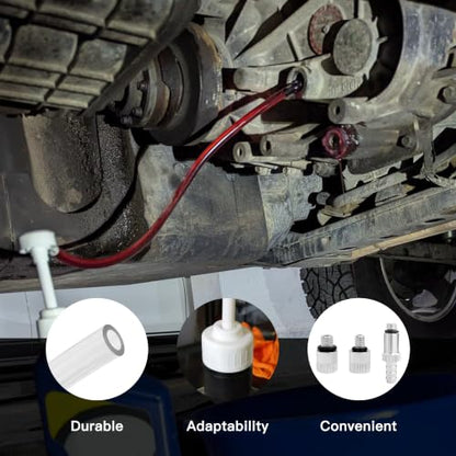 Fluid Pump for Standard Quart Bottles, Car Accessories Differential Fluid Pump,Car Lower Unit Gear Oil Pumps, Differential Fluid Pump - 3/8 inch Swivel, 8mm & 10mm Adapter (White-2) - color: White-2