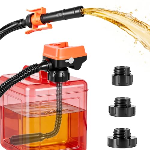 3.2 GPM Cordless Fuel Transfer Pump,Compatible with DeWalt 20V Milwaukee 18V Battery, 3 Adapters,Leak-Proof Electric Pump for Gasoline Diesel to Car Truck Boat-Without Battery