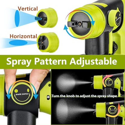 Cordless Paint Sprayer Compatible with Ryobi One 18V Battery 1000ml Capacity HVLP Spray Paint Gun 3 Patterns and 4 Nozzles for Wall Fence Furniture House Painting(Battery Not Included)