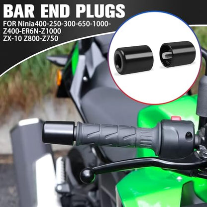 Motorcycle Handle Bar End Grips Plug Weights Hand Grips Plug Caps Replacement for Kawasaki Ninia400 Ninja 400 ABS ZX10R ZX6R ZX9R Z1000