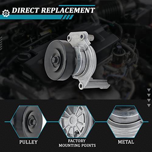 IRONTEK 166200W036 Belt Tensioner Pulley Assembly fit for Lexus (1998-2000 GS400/ 2001-2007 GS430/ 1998-2000 LS400), for Toyota (2001-2009 Sequoia/ 2000-2009 Tundra) #16620-0W101 305255 38173 38488 - size: 166200W036