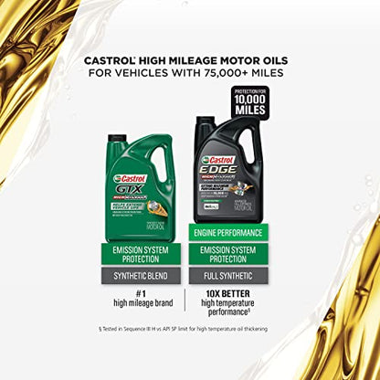 Castrol Edge High Mileage 5W-30 Advanced Full Synthetic Motor Oil, 1 Quart (Pack of 2) - size: 1 Quarts (Pack of 2)