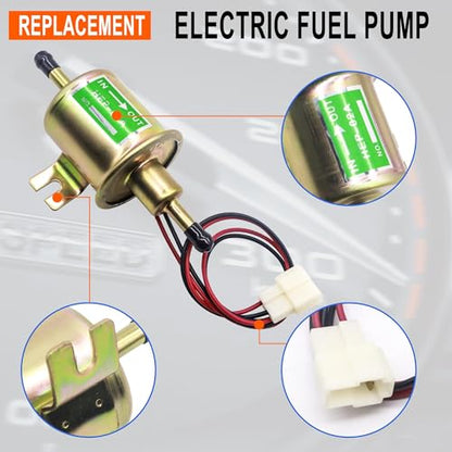 Electric Fuel Pump 12V, Universal Low Pressure 12 Volt Transfer Pump - size: HEP-02A