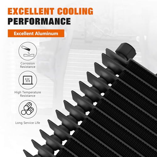 LPD47391 Low Pressure Drop 40k Transmission Oil Cooler Compatible with Tru Cool Heavy Duty 40,000 GVW Max Trans Cooler with Mounting Hardware (Black) - color: Black
