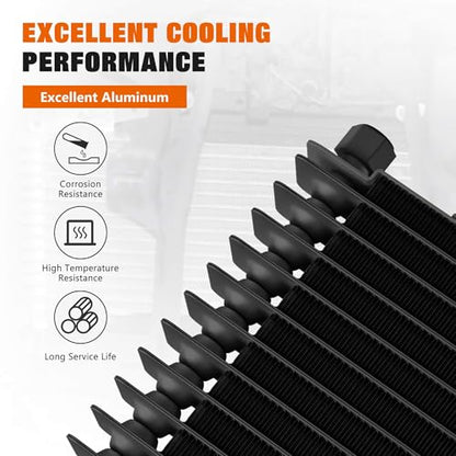 LPD47391 Low Pressure Drop 40k Transmission Oil Cooler Compatible with Tru Cool Heavy Duty 40,000 GVW Max Trans Cooler with Mounting Hardware (Black) - color: Black