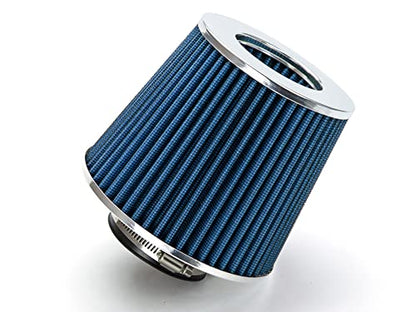 Rtunes Racing 2.75-Inch 70mm Washable Dry Clamp-On Cone Air Filter, Blue - size: Standard 2.75"
