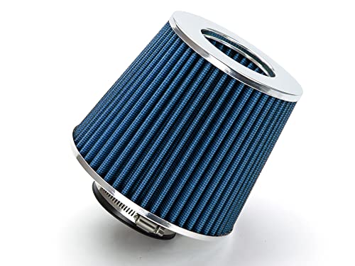 Rtunes Racing 3.25-Inch 83mm Clamp-On Cone Air Filter, Blue - size: Standard 3.25"