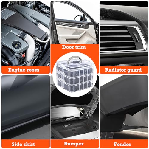Car Retainer Clips & Fasteners Kit – 16 Universal Sizes Nylon Bumper, Fender Rivets, Door Panel Clips, and Plastic Rivets with 10 Cable Ties and Removal Tool for Toyota, Ford (635pcs) - style: 620pcs