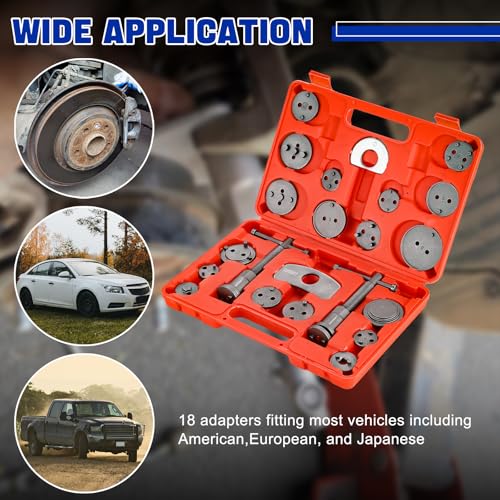 DASBET 24pcs Heavy Duty Disc Brake Caliper Tool Set - color: Red, size: 24pcs