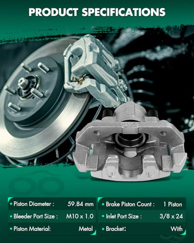 SCITOO Front Left Disc Brake Caliper With Bracket 18B4778 Silver - size: Front Driver[18B4778]