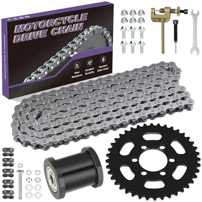 37mm Bore 40T Sprocket 35 Chain with 140 Links for Mini Bike CT100U - color: black sprocket 40T