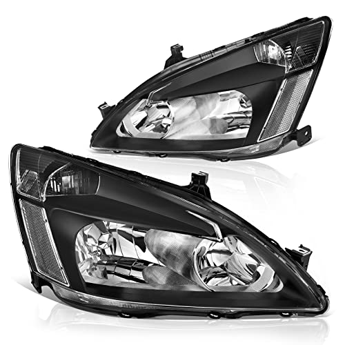 DWVO Headlight Assembly Compatible with 2003-2007 Honda Accord Black - color: OE - Black/Clear/Clear, style: Fit 03-07 Accord