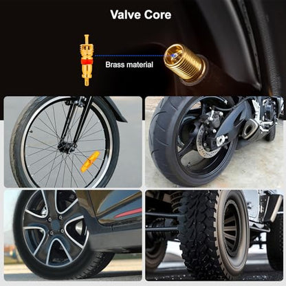 Schrader Tire Valve Tool with 10 Brass Valve Cores - size: Schrader 1PACK+10Cores