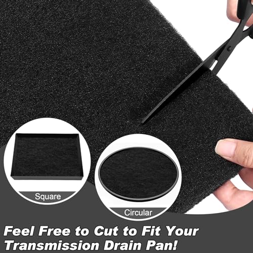 3 Pcs 22'' Oil Drain Splash Pad, Heat-Resistant Square No-Splatter Pad fits Most Oil Drains Anti Oil Splash Pad for Car Oil Changing Drain Pan Transmission, Black
