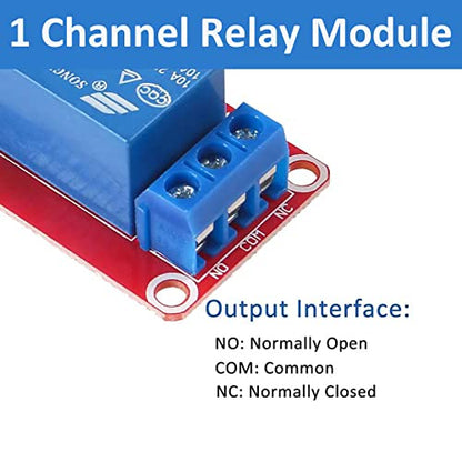 4pcs DC 5V Relay Module - 1 Channel Relay Switch Board with Optocoupler Isolation, High or Low Level Trigger - color: 5V-4pcs