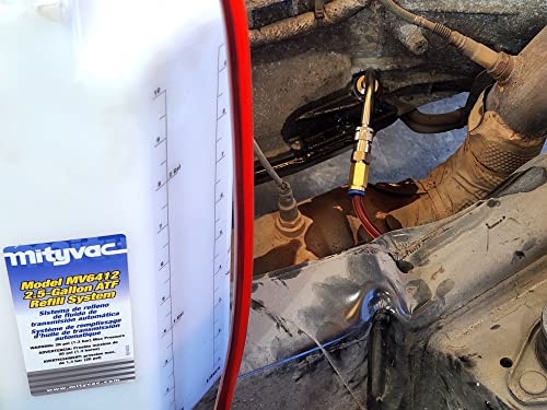 Mityvac MV6412 ATF Pneumatic Refill System; Air Operated, Services Sealed Automatic Transmissions with up to 2.5 Gallons of Fluid; Includes Quick-Change Style Accessory Connections - style: MV6412