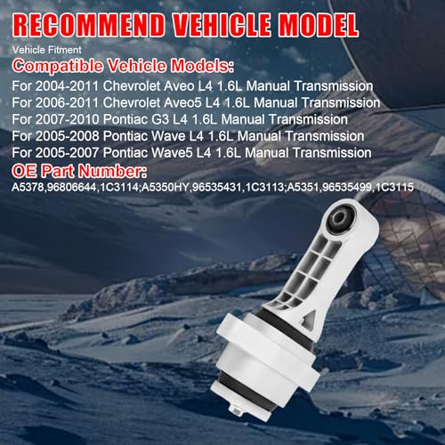 3Pcs Engine Motor Mount & Trans Mount Set Fit for Chevrolet Aveo 2004-2011 - size: 2004-2011 for Chevrolet Aveo L4 1.6L Manual Trans