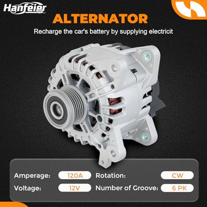 11648N Alternator for Nissan Rogue L4 2.5L 2014–2020 - size: 11648