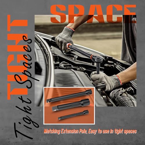 SUZUME Torque Wrench Set 1/2 3/8 1/4 Inch Drive Click ±3% Accuracy