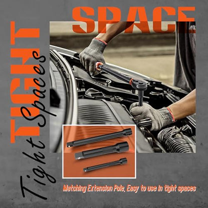 SUZUME Torque Wrench Set 1/2 3/8 1/4 Inch Drive Click ±3% Accuracy