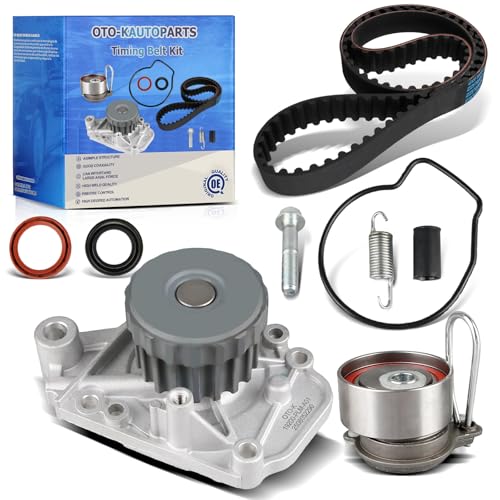 OTO-K Timing Belt Kit with Water Pump Compatible with 2001-2005 Acura EL Honda Civic 2001 2002 2003 2004 2005 L4 1.7L SOHC,TCKWP312 TKH003 19200-PLM-A01 - size: TKH003