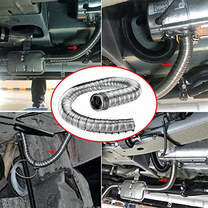 1Pack Inner Diameter 22mm/24mm Dual-layer Car Heater Exhaust Pipe Air Diesel Parking Heater Exhaust Hose Line For Webasto Eberspacher With Camps - size: Length:60cm, style: Inner Diameter: 24mm(0.94in)