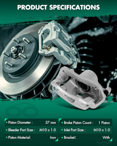 SCITOO 19B2661 Front Right Passenger Disc Brake Caliper Assembly w/Bracket - size: Front Passenger[19B2661]Silver
