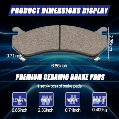 Ceramic Front Brake Pads for Chevrolet Silverado 1500,Tahoe,Suburban - size: D785