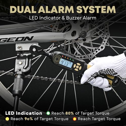 Digital Torque Wrench 1/4 drive, 1.1-22.1 ft-lb (1.5-30 Nm) ±1% Accuracy Inch Pound Torque Wrench with Buzzer and LED Electronic Torque Wrenches with Bits & Sockets for Bike Motorcycle Gunsmithing - size: 1/4 Drive 1.1-22.1 ft.lb
