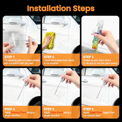 (W8/WW8 Ice/Quartz White Pearl Tricoat Touch Up Paint for Hyundai - color: Upgraded W8/WW8 Ice/Quartz White Pearl Tricoat for EL-ANT-RA/SONATA