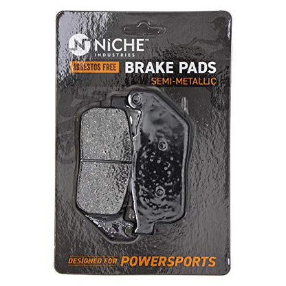 NICHE Front Brake Pad Set for Harley-Davidson 42831-04A Semi-Metallic - size: 1 Set (1 Wheel)