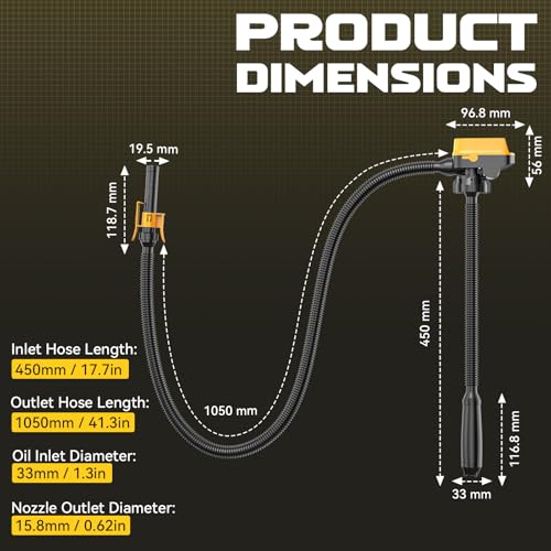 Cordless Fuel Transfer Pump Compatible with DeWalt 20V & Milwaukee 18V - color: Yellow