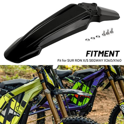 XINGWU Front Fender for Surron Light Bee X/S Segway X160/X260 Dirt Bike Motorcycle Front Fender Modified Mudguard Protector for Ebikes Black - size: Front Fender, style: Black