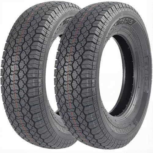 Set of 2 ST205/75D15 Trailer Tires for Utility, Boat & Cargo Trailers, Durable Heavy-Duty Replacement Wheels