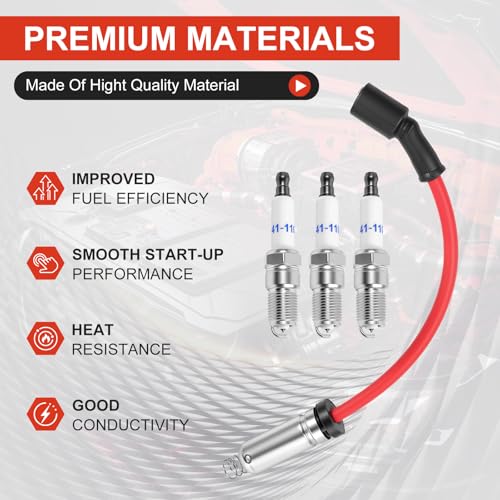 High Performance Iridium Spark Plugs & Wires Set of 8 for Chevy GMC V8 - size: High Performance Plugs+Wires